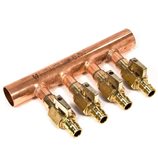 ProPEX (type L) copper lead-free (LF) valved manifolds