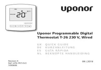 Uponor Base programozható digitális termosztát T 26