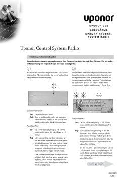 Uponor Control System Radio - Felsökning