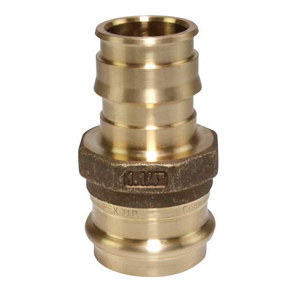 LFP4511313 ProPEX LF Brass Copper Press Adapter; 1-1/4" PEX x 1-1/4" Copper; Adapter; lead-free copper press adapter; brass; LFP4511313; lfp4511313