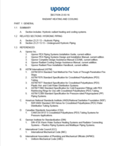 PEX radiant heating and cooling specification