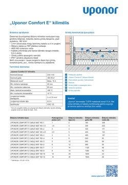 Uponor Comfort E kilimėlio techninė informacija