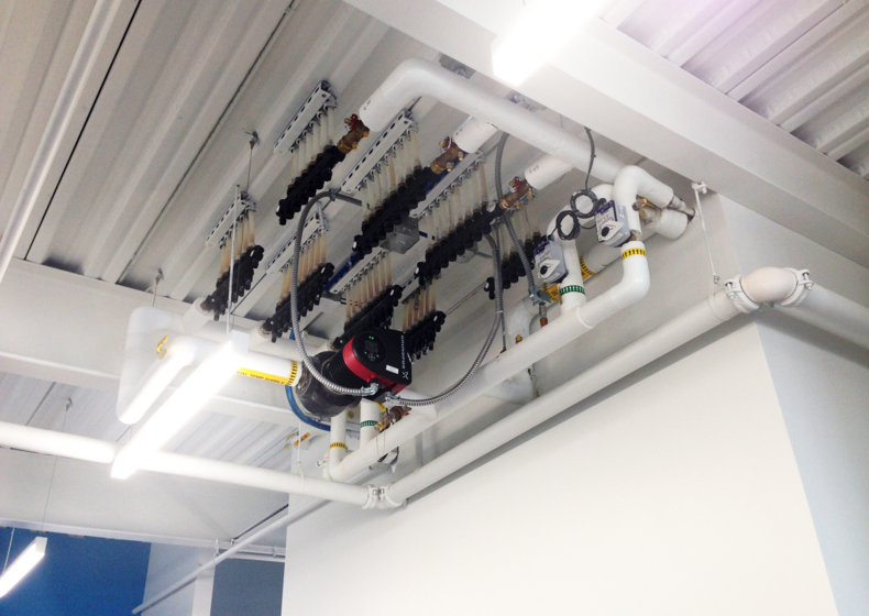 Installation image of Uponor's commercial radiant heating, cooling and plumbing systems at Colorado State in Ft. Collins, CO