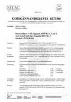 Godkännandebevis 0273/00 Brunnar og avsiljare