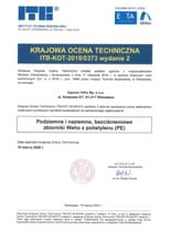 ITB-KOT-2018/0373 Bezciśnieniowe podziemne i naziemne zbiorniki Weho PE