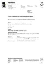 Testing of PEX-pipe with protection pipe from Meltex