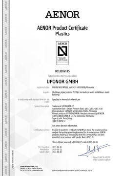 AENOR Uponor multicapa Accesorios 40mm_110mm