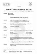 Godkännandebevis 0023/06 Brunnar og avskiljare