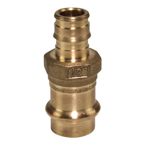 ProPEX LF Brass Copper Press Adapter; 1/2" PEX x 1/2" Copper; Adapter; lead-free copper press adapter; brass LFP4515050; lfp4515050