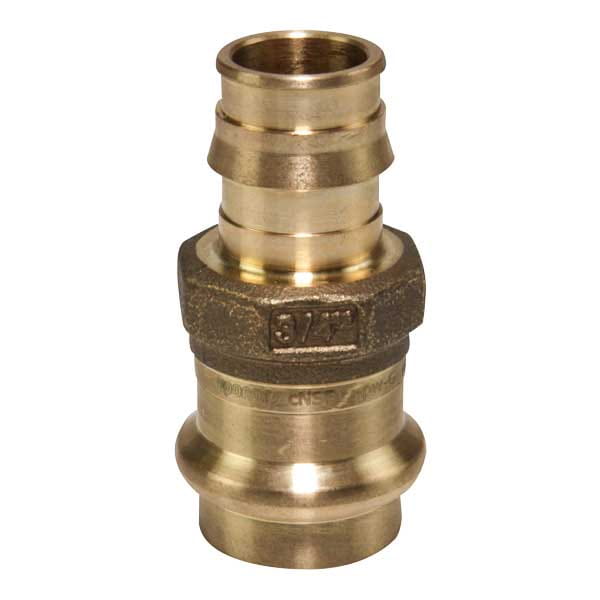 ProPEX LF Brass Copper Press Adapter; 3/4" PEX x 3/4" Copper; Adapter; lead-free copper press adapter; brass; LFP4517575; lfp4517575