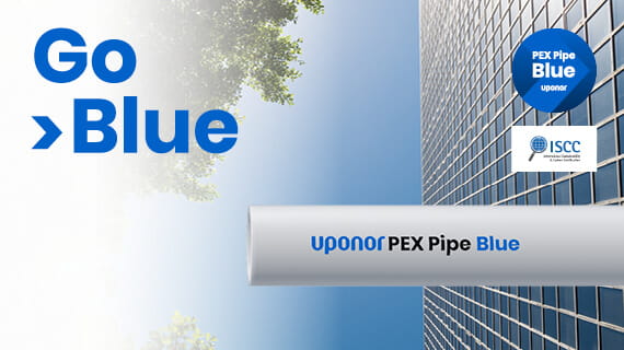 Sustainable construction with Uponor PEX Pipe Blue