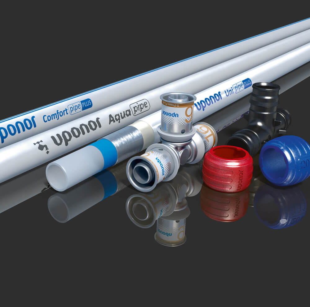 Uponor product overview of pipes and fittings