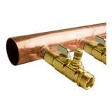 Copper valved manifolds with R20/R25 threaded ball and balancing valves