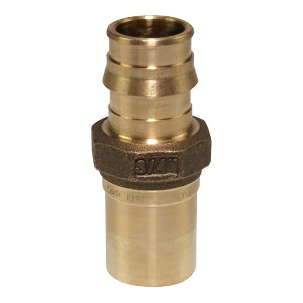 LFP4507575 ProPEX LF brass copper press fitting adapter; 3/4" PEX x 3/4" Copper; adapter; brass; lead-free copper press fitting adapter; fitting adapter; lead-free; LFP4507575; lfp4507575