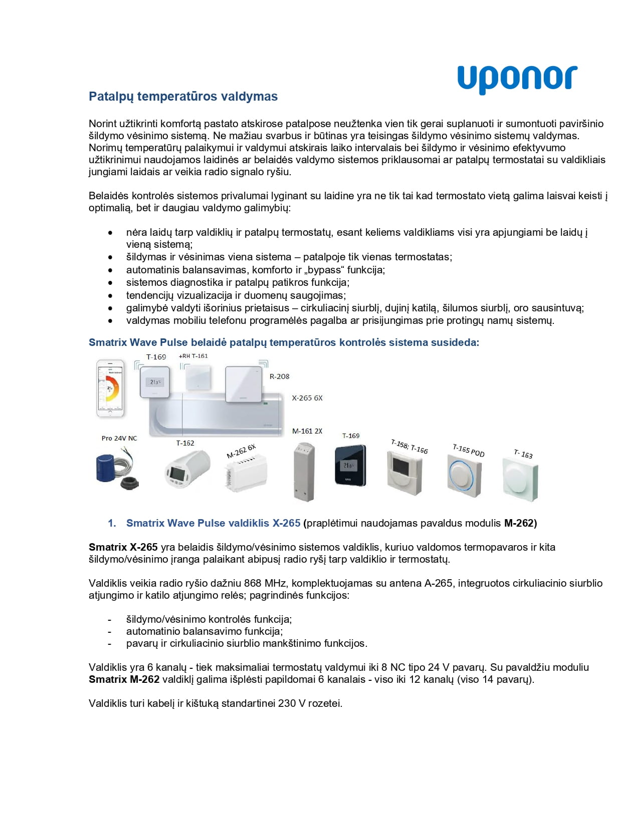 Patalpų temperatūros valdymas - Smatrix Wave Pulse