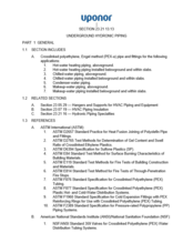 PEX underground hydronic piping specification