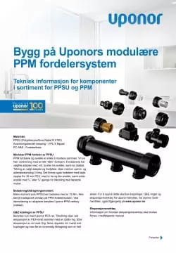 Uponor modulære PPM Fordelersystem for PEX og Uni Pipe