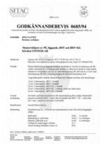 Sitac Godkännandebevis 0685/94