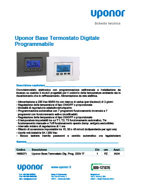 Uponor Base Termostato Digitale Programmabile