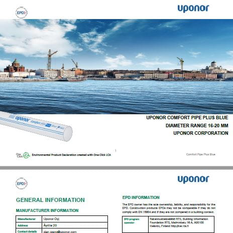 Uponor Comfort Pipe Plus Blue