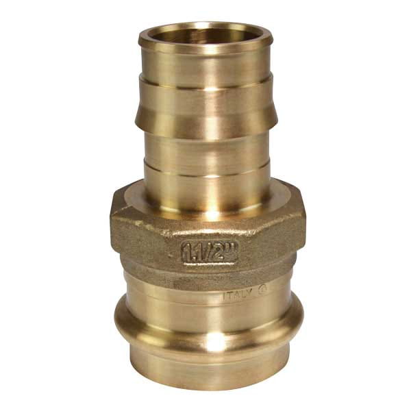 LFP4511515 ProPEX LF Brass Copper Press Adapter; 1-1/2" PEX x 1-1/2" Copper; Adapter; lead-free copper press adapter; brass; LFP4511515; lfp4511515
