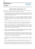 Warunki Gwarancji Uponor Infra Sp. z o.o. 