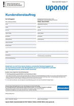 Uponor Formular Kundendienstauftrag