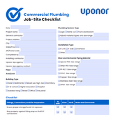 Commercial Plumbing Jobsite Checklist