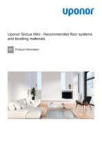 Uponor Siccus Mini - soovituslikud põrandakatte- ja tasandusmaterjalid (ENG)