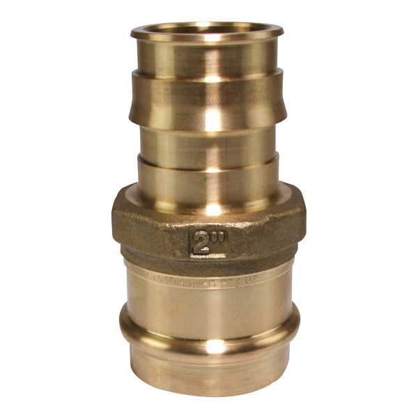 LFP4512020 ProPEX LF Brass Copper Press Adapter; 2" PEX x 2" Copper; Adapter; lead-free copper press adapter; brass; LFP4512020; lfp4512020